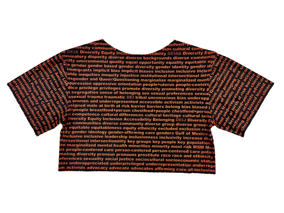DEI Tshirt Crop and Oversize Unisex Made in NYC One-Size Pink Orange Green