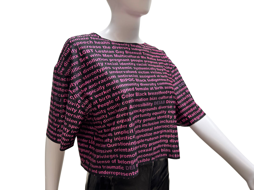 DEI Tshirt Crop and Oversize Unisex Made in NYC One-Size Pink Orange Green