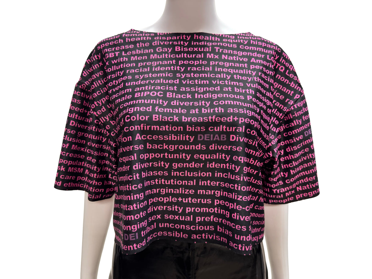 DEI Tshirt Crop and Oversize Unisex Made in NYC One-Size Pink Orange Green