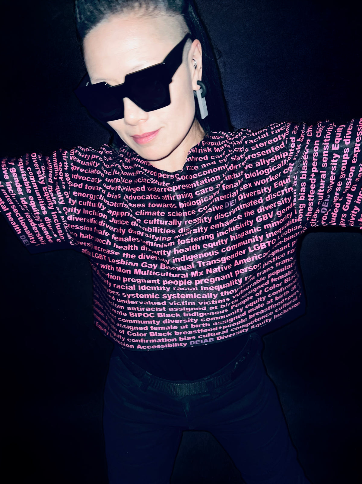 DEI Tshirt Crop and Oversize Unisex Made in NYC One-Size Pink Orange Green