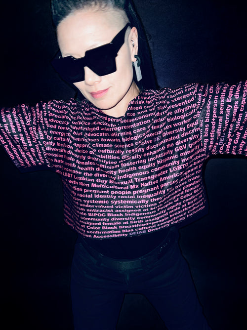 DEI Tshirt Crop and Oversize Unisex Made in NYC One-Size Pink Orange Green